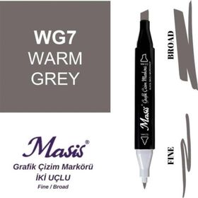 Masis WG7 Sıcak Gri Çift Uçlu Marker Grafik Çizim Kalemi