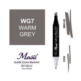 Masis WG7 Sıcak Gri Çift Uçlu Marker Grafik Çizim Kalemi