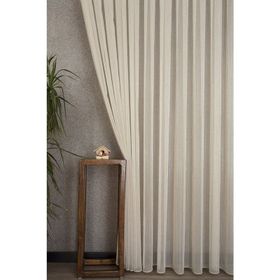 Massarelli Bej 1-2 Seyrek Pile Çizgili Tül