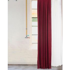 Massarelli Bordo Rengi PİLESİZ DÜZ DİKİŞ 100x260 cm Fon Perde