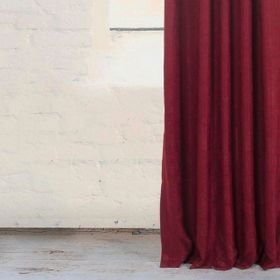 Massarelli Bordo Rengi PİLESİZ DÜZ DİKİŞ 100x260 cm Fon Perde