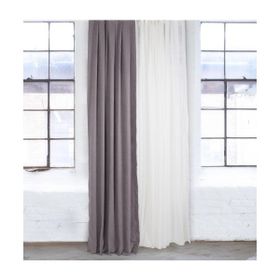 Massarelli Keten Açık Gri Pilesiz 90x260 cm Fon Perde