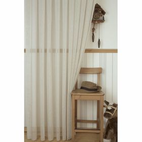 Massarelli Keten Bej 1-2.5 Orta Sık Pile 200x260 cm Fon Perde