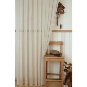 Massarelli Keten Bej 1-2.5 Orta Sık Pile 200x260 cm Fon Perde