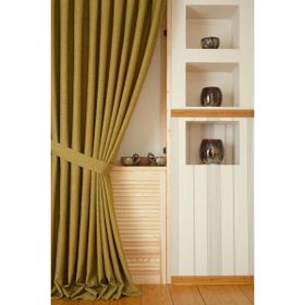 Massarelli Keten Kivi Yeşili 1-2.5 Orta Sık Pile 100x260 cm Fon Perde
