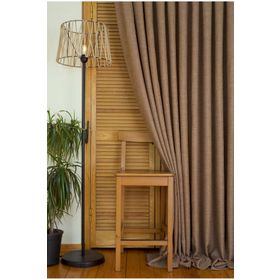 Massarelli Keten Sütlü Kahve 1-2.5 Orta Sık Pile 200x260 cm Fon Perde
