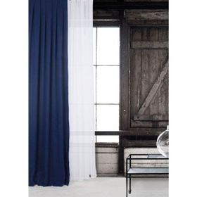 Massarelli Lacivert 1-3 Sık Pile Fon Perde