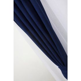 Massarelli Lacivert Pilesiz Fon Perde