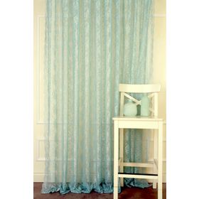 Massarelli Turkuaz 1-2 Seyrek Pile 130x260 cm Fransız Danteli Fon Tül Perde