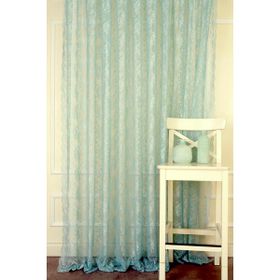 Massarelli Turkuaz 1-2,5 Orta Sık Pile 110x260 cm Fransız Danteli Fon Tül Perde