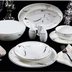 Massimo Marble Gold 56 Parça Yemek Takımı