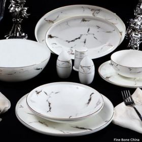 Massimo Marble Gold 56 Parça Yemek Takımı