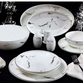 Massimo Marble Gold 56 Parça Yemek Takımı