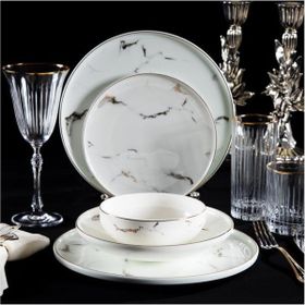 Massimo Marble Gold 6 Kişilik 24 Parça Yemek Takımı