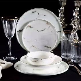Massimo Marble Gold 6 Kişilik 24 Parça Yemek Takımı