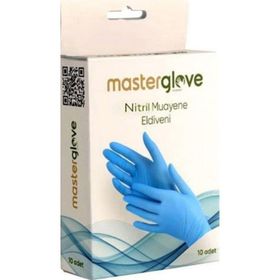 Master Glove 10'lu Paket Mavi Nitril Pudrasız Muayene Eldiveni