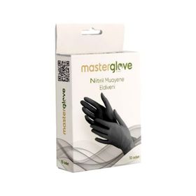 Master Glove 10'lu Paket Siyah Nitril Muayene Eldiveni