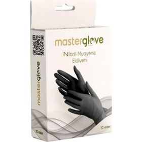Master Glove 10'lu Paket Siyah Nitril Muayene Eldiveni