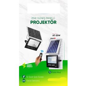Master Plus AT-25W 12 Saat Şarj Süresi Güneş Enerjili Projektör