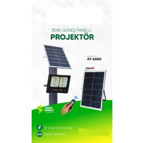 Master Plus AT-6680 80 W 12 Saat Şarj Süresi Güneş Enerjili Projektör