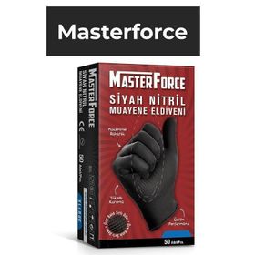MasterForce Siyah 20x50'li Pudrasız XLarge Nitril Muayene Eldiveni