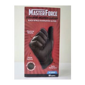 MasterForce Siyah 20x50'li Pudrasız XLarge Nitril Muayene Eldiveni