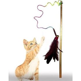 Matatabi Cats 50x70 cm Ahşap Saplı Çubuklu ve Tüylü Kedi Oltası Oyuncağı