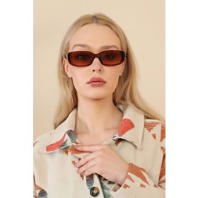 Mathilda Aksesuar Chunky Frame Vintage Kahverengi Güneş Gözlüğü