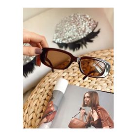 Mathilda Aksesuar Chunky Frame Vintage Kahverengi Güneş Gözlüğü