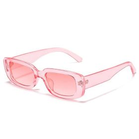 Mathilda Aksesuar Chunky Frame Vintage Şeffaf Pembe Güneş Gözlüğü