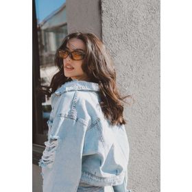 Mathilda Aksesuar Chunky Frame Vintage Siyah Turuncu Güneş Gözlüğü