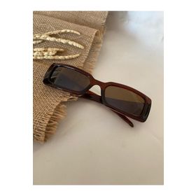 Mathilda Aksesuar Vintage Model Baklava Desen Detaylı Kahverengi Unisex Güneş Gözlüğü