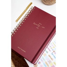 Matt Notebook 2026 Yılı Günlük Spiralli 16x24 cm 12 Aylık Bordo Ajanda
