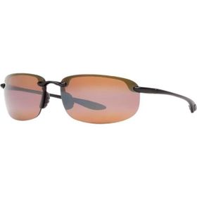 Maui Jim MJ 0407S 002 02 64 Polarize Oval Siyah Kemik Erkek Güneş Gözlüğü