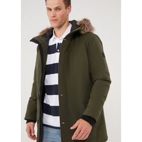Mavi 010463-34343 Haki Kapüşonlu Erkek Parka