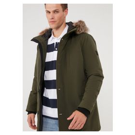Mavi 010463-34343 Haki Kapüşonlu Erkek Parka