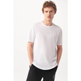 Mavi 0610100-620 Mavi Logo Baskılı Beyaz Erkek T-shirt