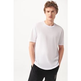 Mavi 0610100-620 Mavi Logo Baskılı Beyaz Erkek T-shirt