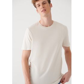 Mavi 0610251-70054 Basic Ekru Erkek T-shirt