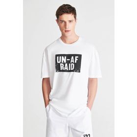 Mavi 0610290-620 Unafraid Baskılı Beyaz Erkek T-shirt