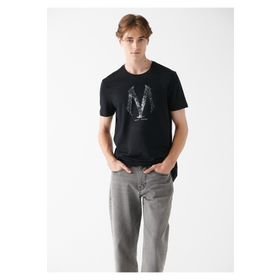 Mavi 0611023-900 Slim Fit Siyah Erkek Baskılı T-shirt