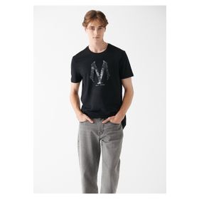 Mavi 0611023-900 Slim Fit Siyah Erkek Baskılı T-shirt