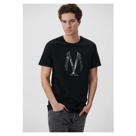 Mavi 0611023-900 Slim Fit Siyah Erkek Baskılı T-shirt