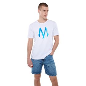 Mavi 0611025-620 Mavi Logo Baskılı Beyaz Erkek T-shirt