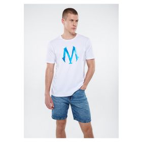 Mavi 0611025-620 Mavi Logo Baskılı Beyaz Erkek T-shirt
