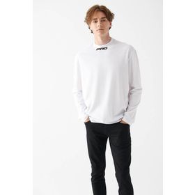 Mavi 0611053-620 Beyaz Pro Logo Baskılı Oversize Sıfır Yaka Erkek Sweatshirt