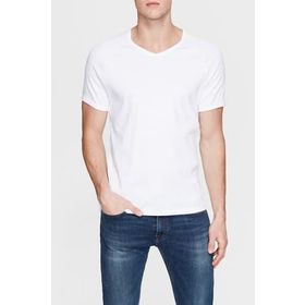 Mavi 061313-622 V Yaka Beyaz Basic Erkek T-Shirt