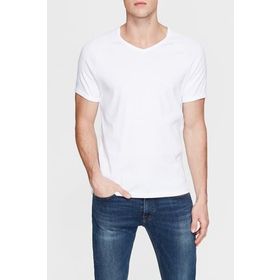 Mavi 061313-622 V Yaka Beyaz Basic Erkek T-Shirt