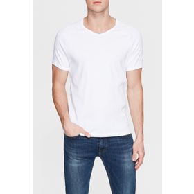 Mavi 061313-622 V Yaka Beyaz Basic Erkek T-Shirt