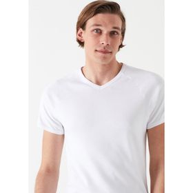 Mavi 061313-622 V Yaka Beyaz Basic Erkek T-Shirt